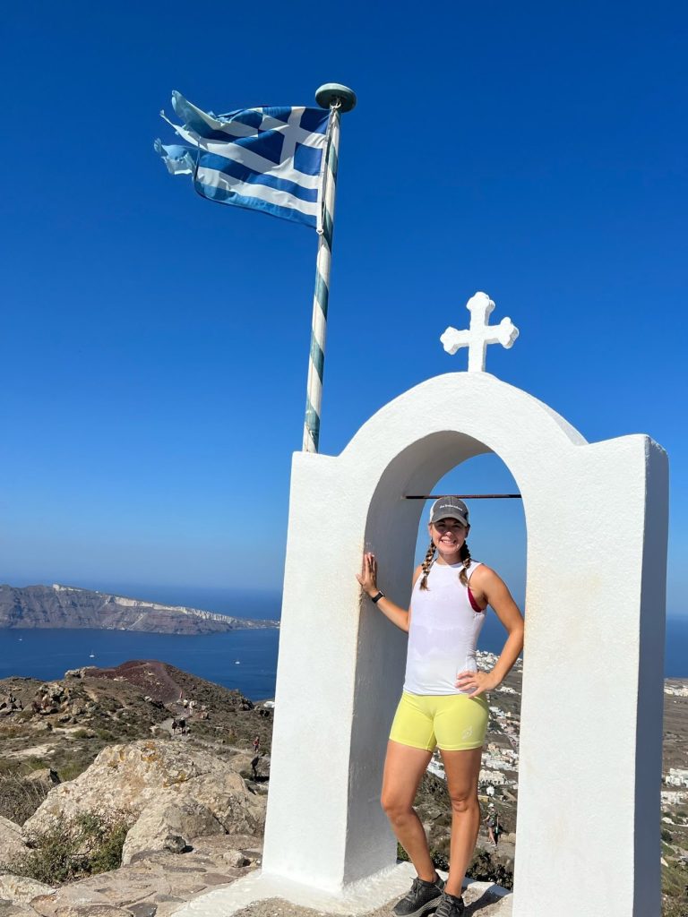 Church pit stop on way to Oia in Santorini, Greece