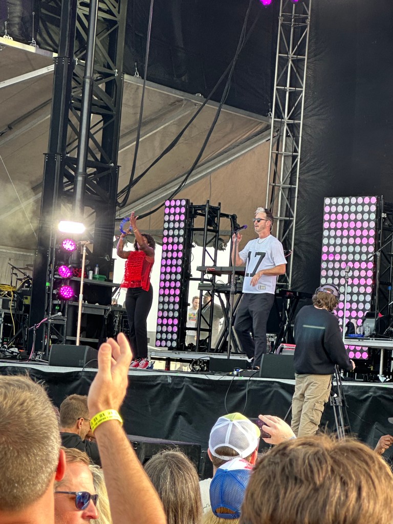 Fitz and the Tantrums performing at Rockville stage at Oceans Calling Festival in Ocean City, Maryland 2023