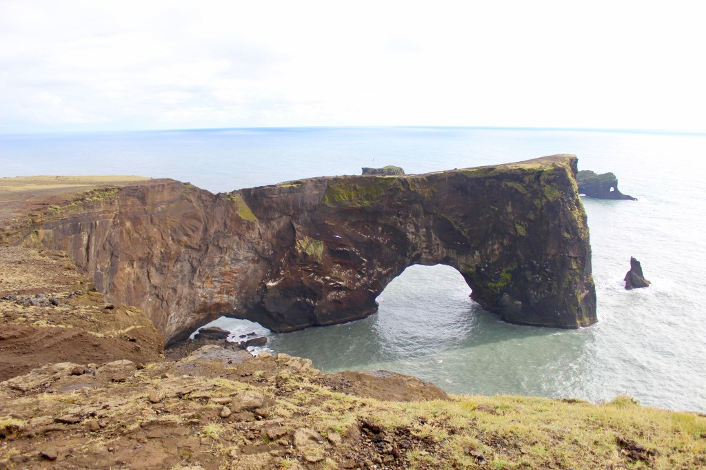 Reynisdrangar sea stacks from Dyrholaey view