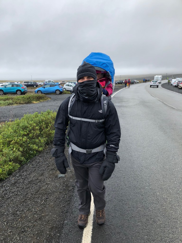 dad in full gear at thingvellir national park Iceland