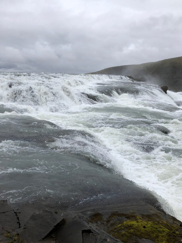 Up close picture of gullfoss waterfall in Iceland