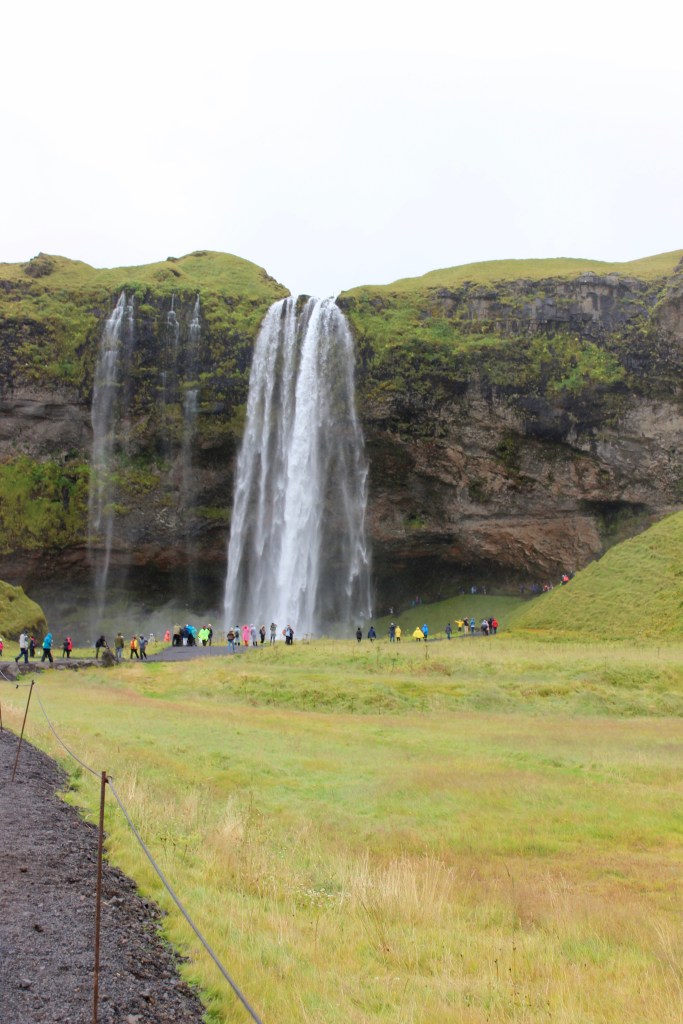 Seljalandsfoss waterfall view from the parking lot